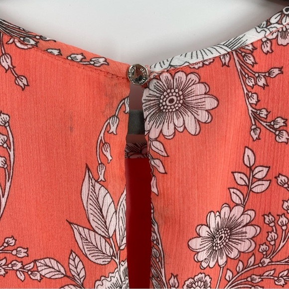 Tommy Hilfiger Coral White Floral Lined Sleeveless Keyhole Back Shift Dress - Picture 8 of 13